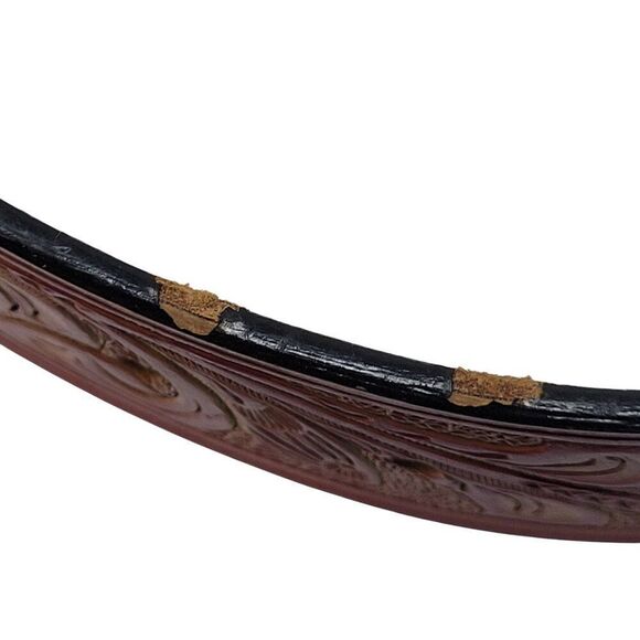 Vintage Style Tooled Bonded Leather Red Belt S‎ Floral Design Western Cowgirl main image 10